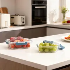 JUST HOME COLLECTION - Set 2 Contenedores Vidrio 1050 ml640 ml