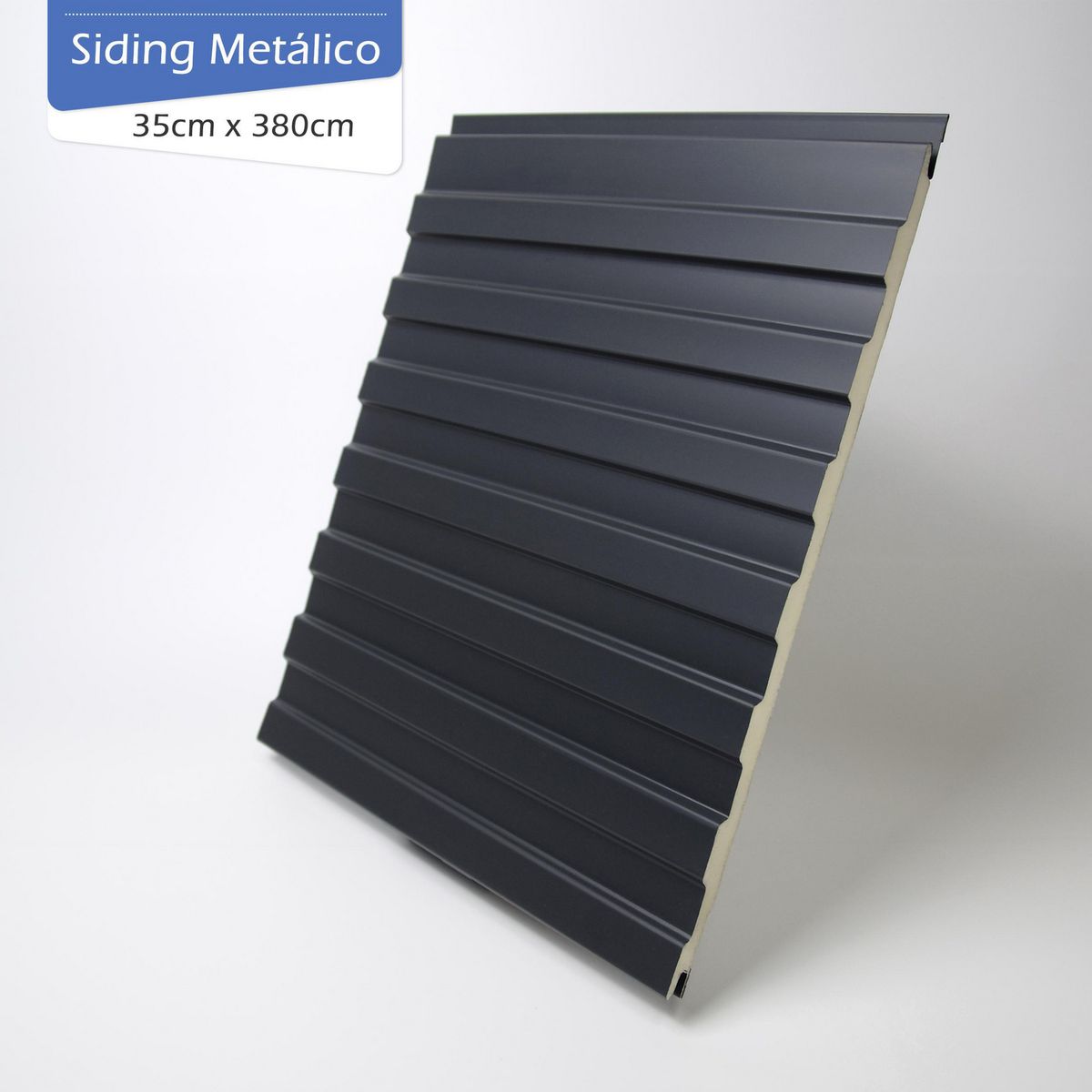 HOLZTEK - Siding Metalico 16 mm 0,35X3,8 Metros Gris Grafito Ranurado
