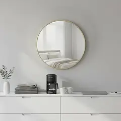 JUST HOME COLLECTION - Espejo Redondo Decorativo 30x30 cm Dorado