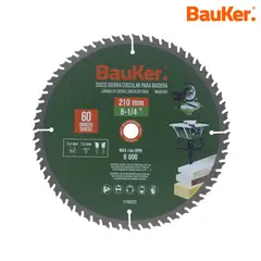 BAUKER - Hoja sierra ingleteadora 8 1/4" 60 dientas