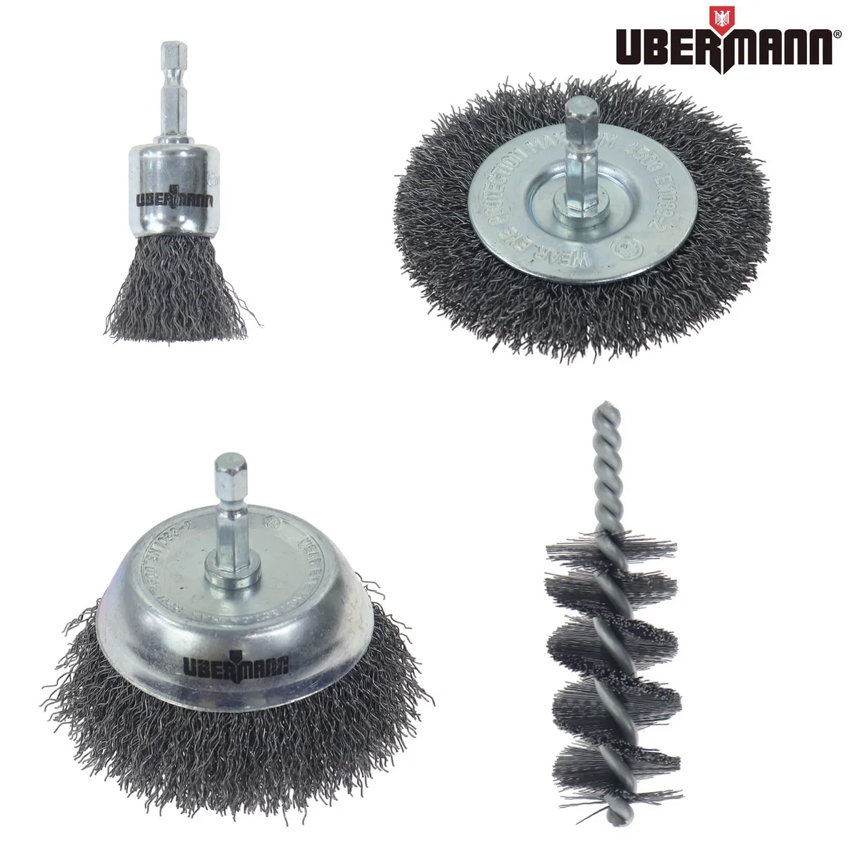 Set de Gratas para Taladro 4 piezas, marca UBERMANN - Foto Principal
