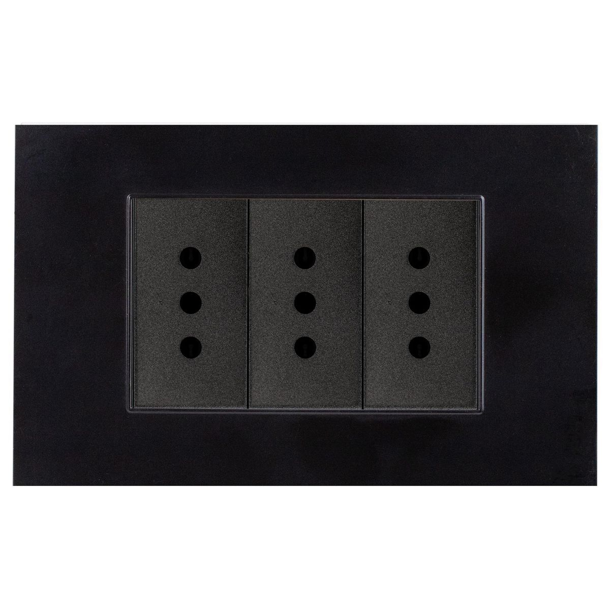 HALUX - Tomacorriente Triple 10A 10 Unidades Negro