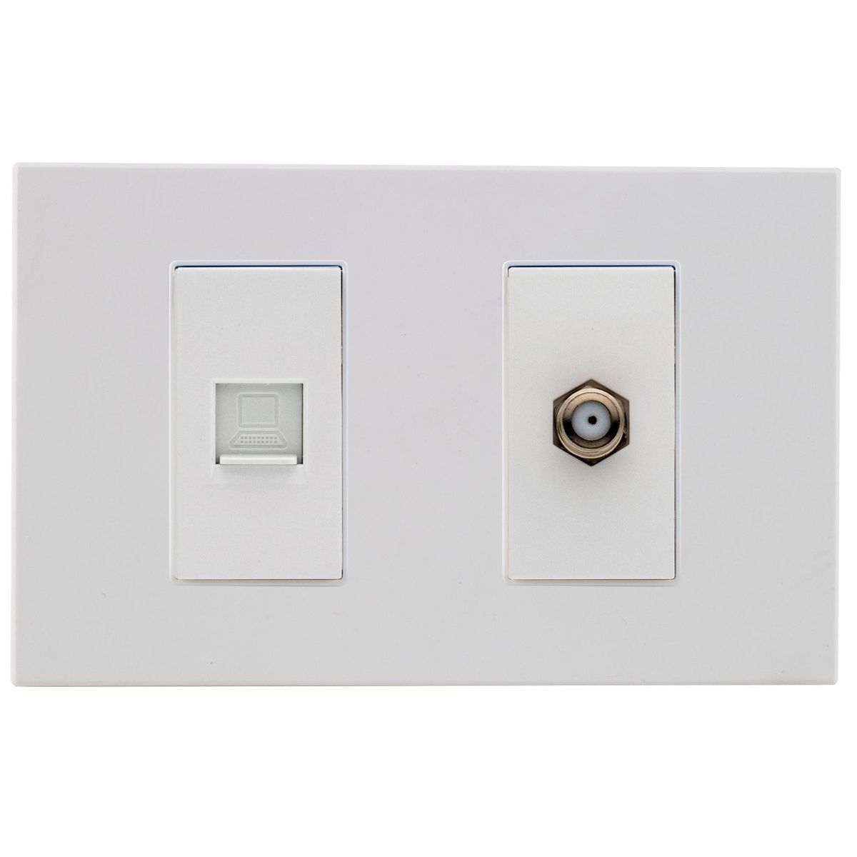 HALUX - Toma Tv Coaxial + Rj11 Andromeda Wh