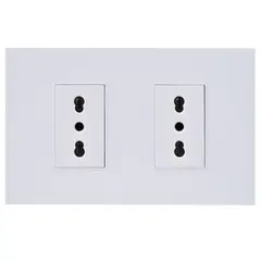 HALUX - Toma Doble 10/16A Chl Cygnus Wh