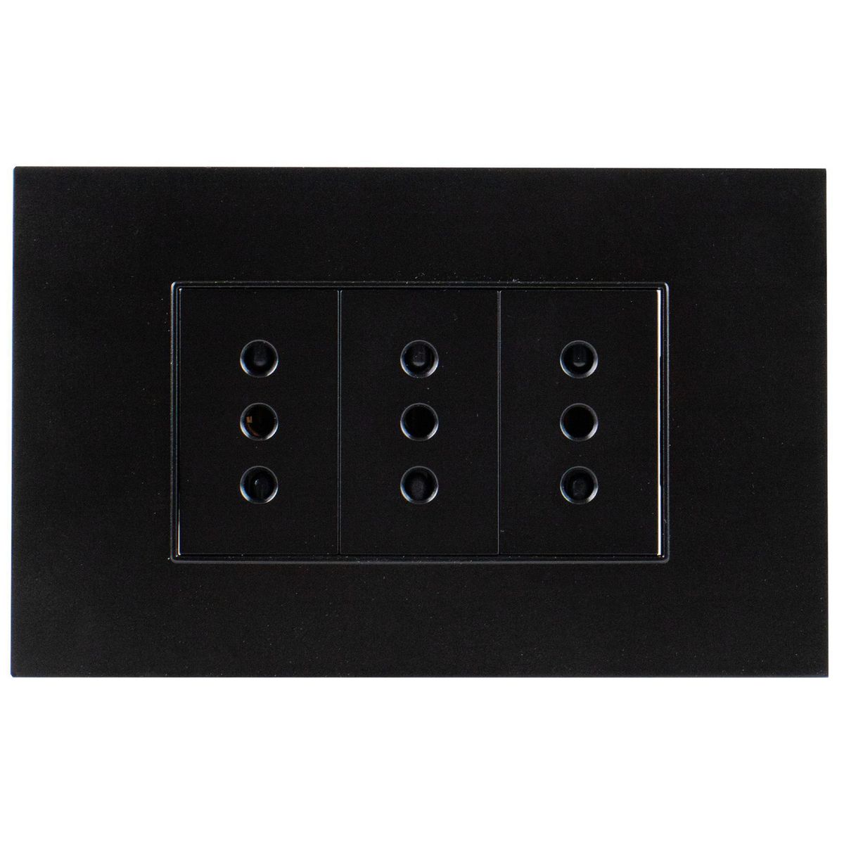 HALUX - Tomacorriente Triple Chl Cygnus 10 Unidades Negro