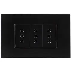 HALUX - Tomacorriente Triple Chl Cygnus 10 Unidades Negro