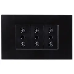 HALUX - Tomacorriente Triple 10/16 Chl 10 Unidades Negro