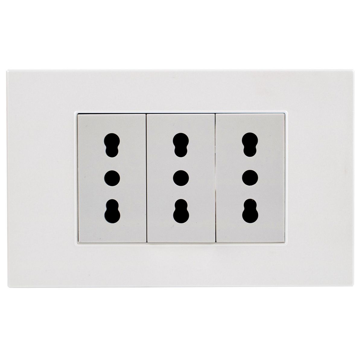 HALUX - Tomacorriente Triple 10/16 10 Unidades Blanco