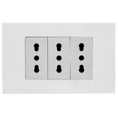 HALUX - Tomacorriente Triple 10/16 10 Unidades Blanco