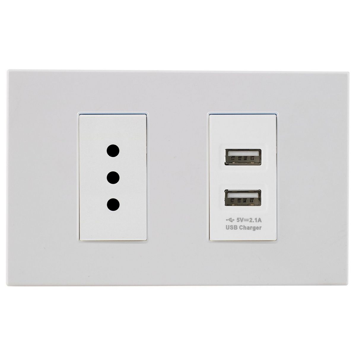 HALUX - Toma Simple 10A +2Usb-A Wh