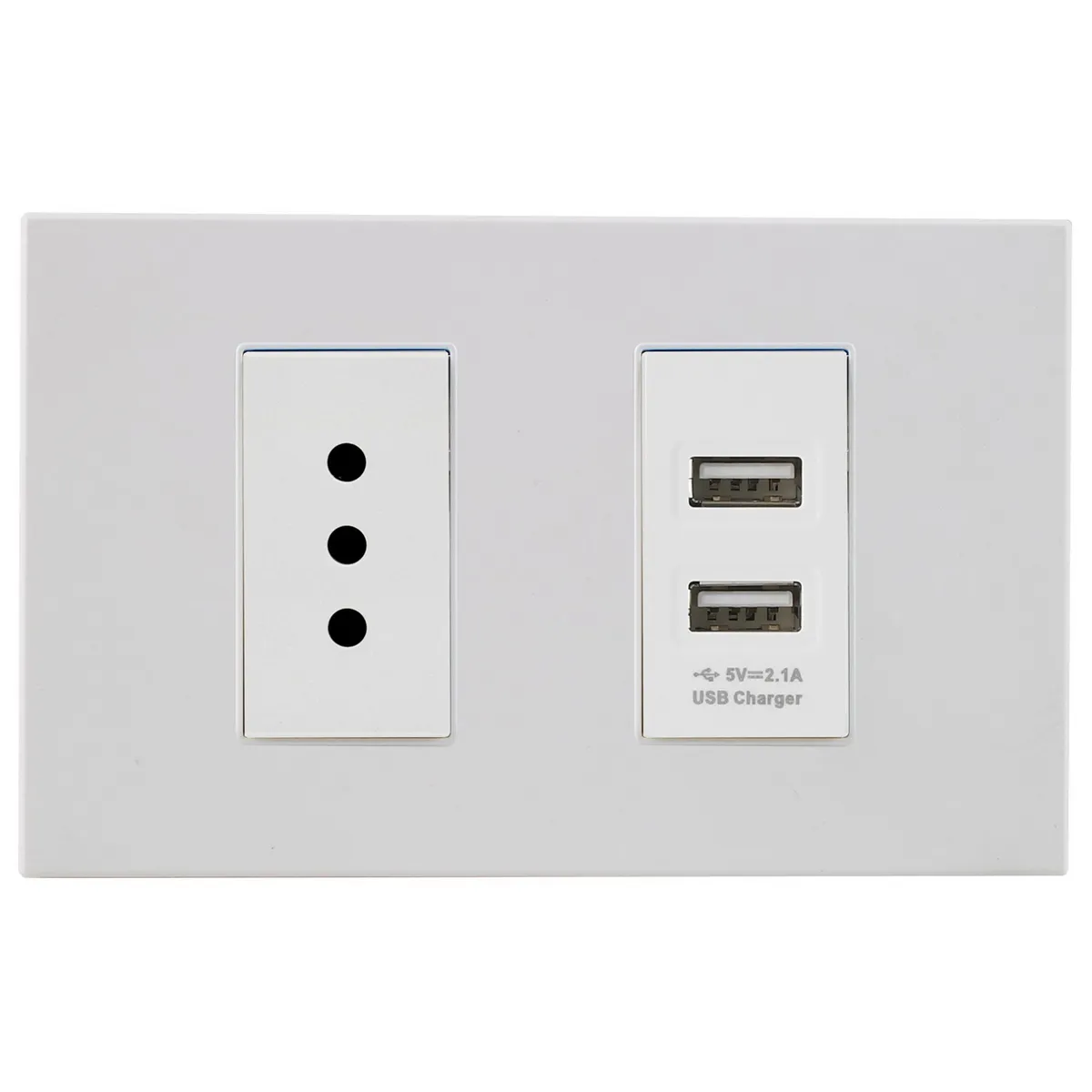 HALUX - Toma Simple 10A +2Usb-A Wh