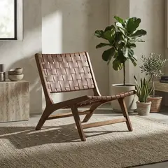 JUST HOME COLLECTION - Poltrona 1 cuerpo Decorativa 75x71.5x65 cm Café