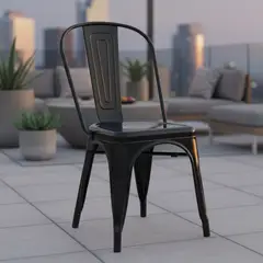 JUST HOME COLLECTION - Silla Tolix Negro 85x44x51 cm