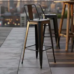 JUST HOME COLLECTION - Taburete Tolix Negro 101x44.5x43.5 cm