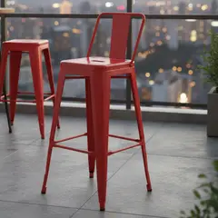 JUST HOME COLLECTION - Taburete Tolix Rojo 101x44.5x43.5 cm