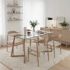 JUST HOME COLLECTION - Mesa de Comedor Glata Café 80x75x120 cm