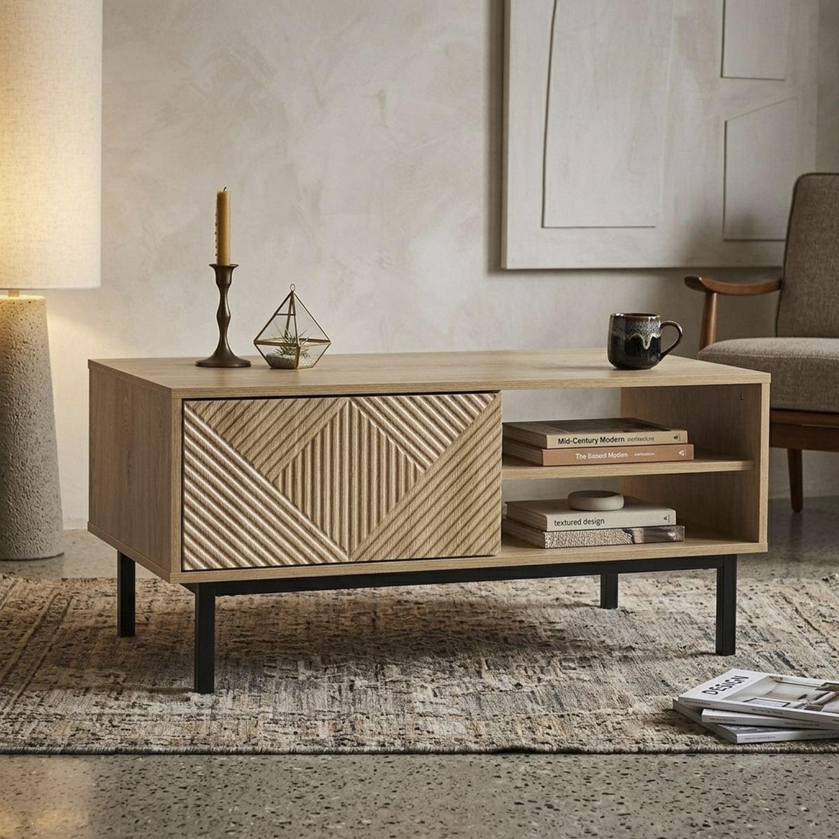 JUST HOME COLLECTION - Mesa de centro Alba Café 104x55.6x47 cm