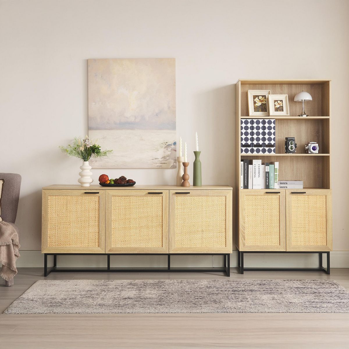 JUST HOME COLLECTION - Librero Madera 3 Nivel(es) 80x168x30 cm Café