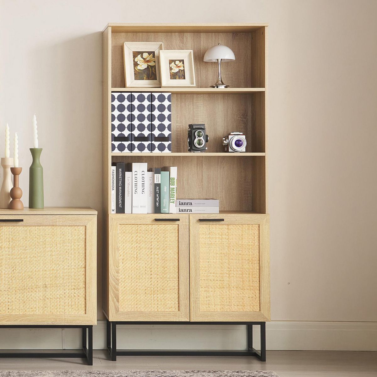 JUST HOME COLLECTION - Librero Madera 3 Nivel(es) 80x168x30 cm Café