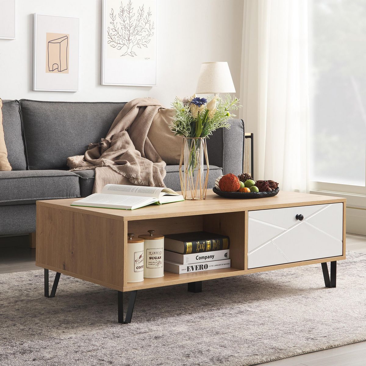 JUST HOME COLLECTION - Mesa de Centro Axis Café 110x60x37 cm