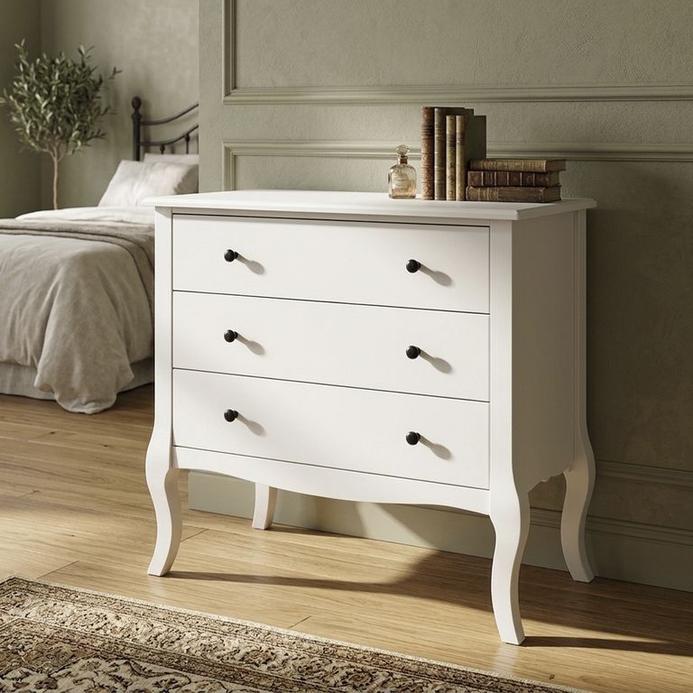 Cómoda 3 Cajón(es) Classic 91x80x39.5 cm Blanco
