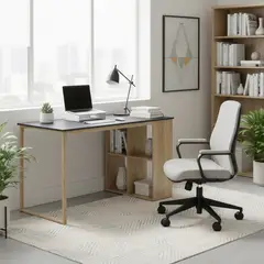 JUST HOME COLLECTION - Escritorio Pavel Café/Gris 120x75x60 cm