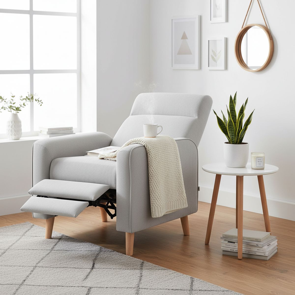 JUST HOME COLLECTION - Sillón Reclinable 1 cuerpo Mellow 81x101x87 cm Gris