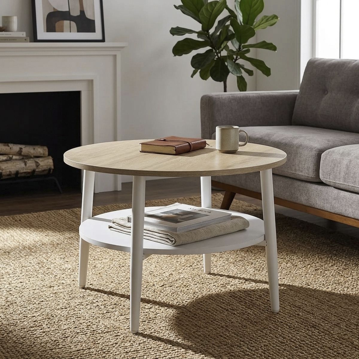 Mesa de Centro Jamie Café/Blanco 60x60x45 cm, marca JUST HOME COLLECTION - Foto Principal