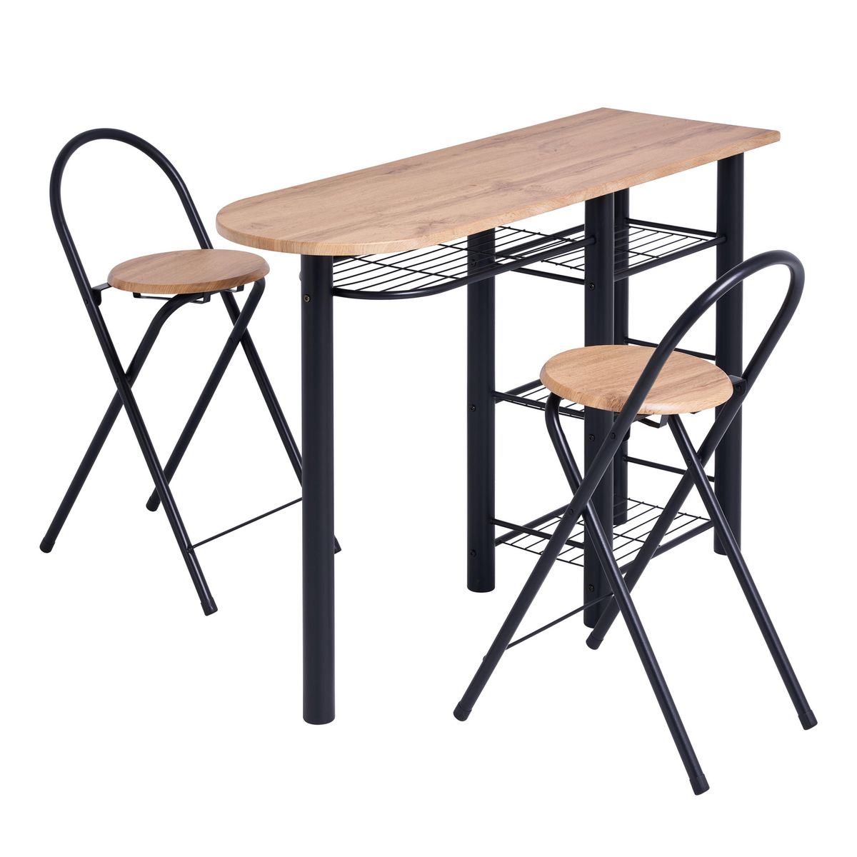 CASA BONITA - Comedor Auxiliar 2 Sillas Mesa Rectangular 120x78x40cm Café