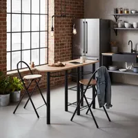 Comedor Auxiliar 2 Sillas Mesa Rectangular 120x78x40cm Café