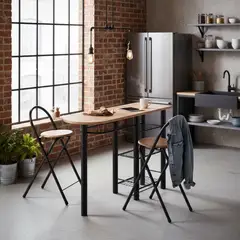 CASA BONITA - Comedor Auxiliar 2 Sillas Mesa Rectangular 120x78x40cm Café