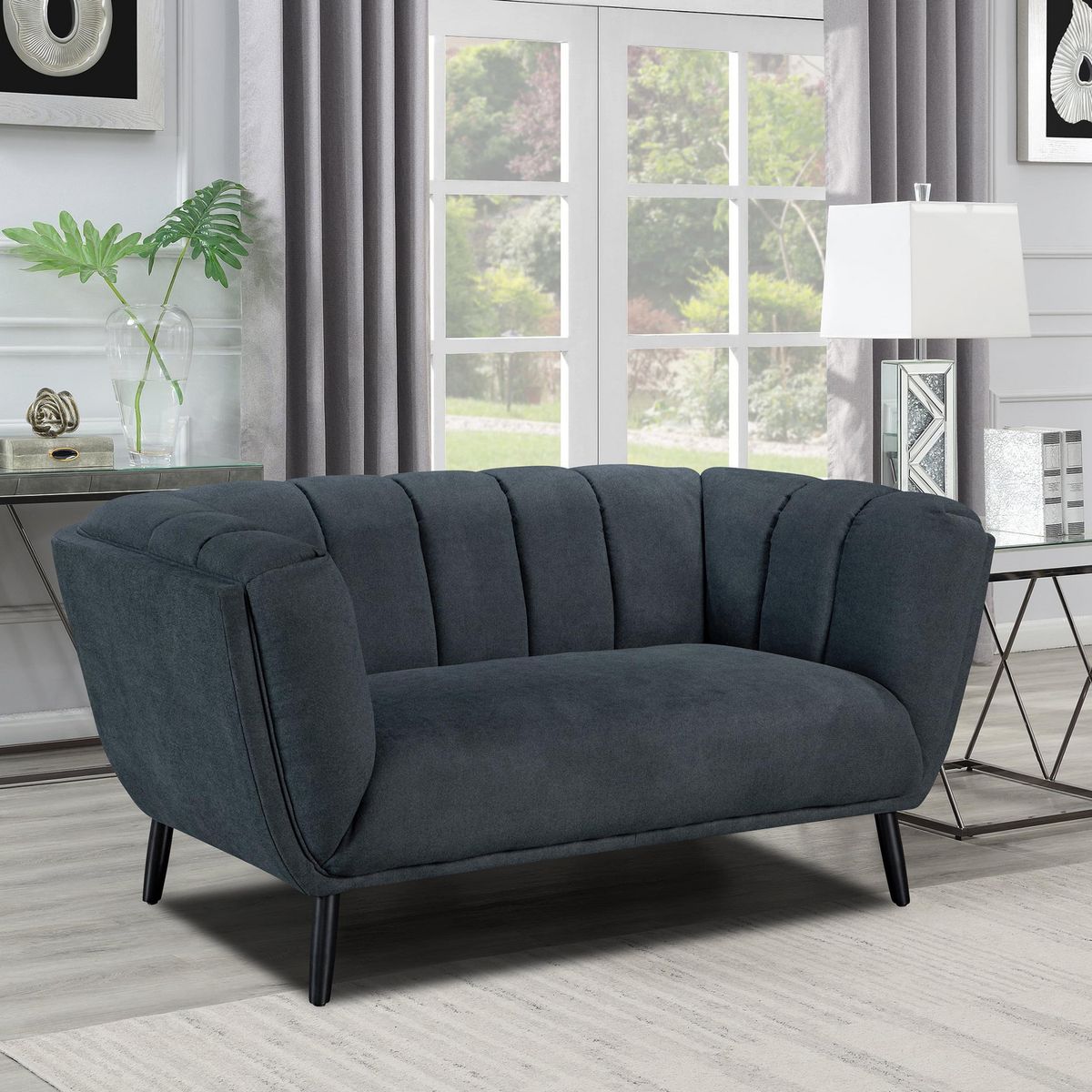 JUST HOME COLLECTION - Sofá 2 cuerpos Murano 157x76x88 cm Gris