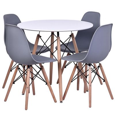 Imagen 2 del producto Juego de comedor Eames 4 Sillas Mesa Redonda 80x74.5x80 cm Blanco