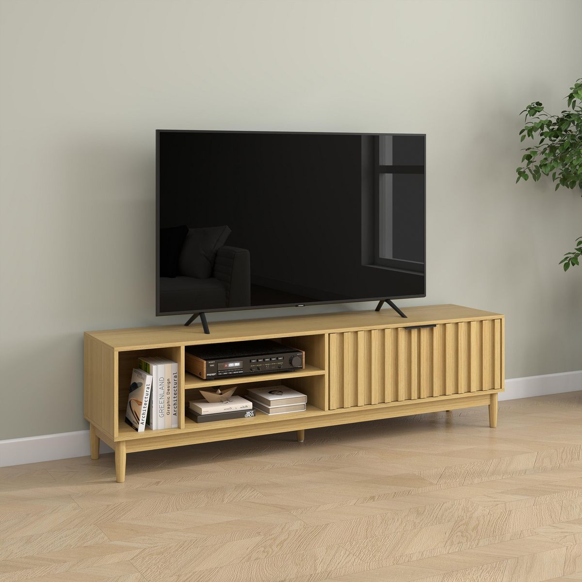 JUST HOME COLLECTION - Mesa TV 50 " Noir Café 178x50x40 cm