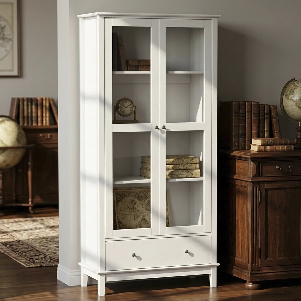 Vitrina Nora 40x90x190 cm blanco, marca JUST HOME COLLECTION - Foto Principal