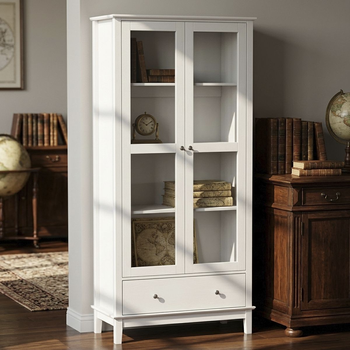 Vitrina Nora 40x90x190 cm blanco, marca JUST HOME COLLECTION - Foto Principal