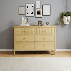 JUST HOME COLLECTION - Cómoda 6 Cajón(es) Cottage 120x80x40 cm Roble