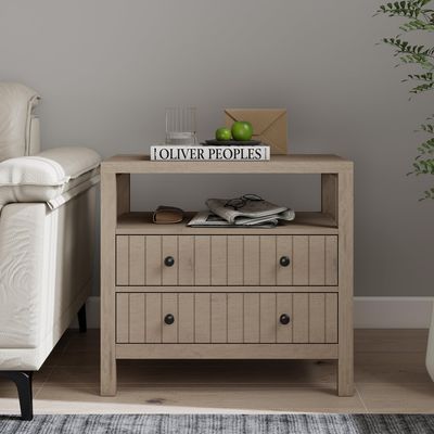 Imagen 2 del producto Velador 2 Cajón(es) Rustico 68x63x40 cm Café/Gris