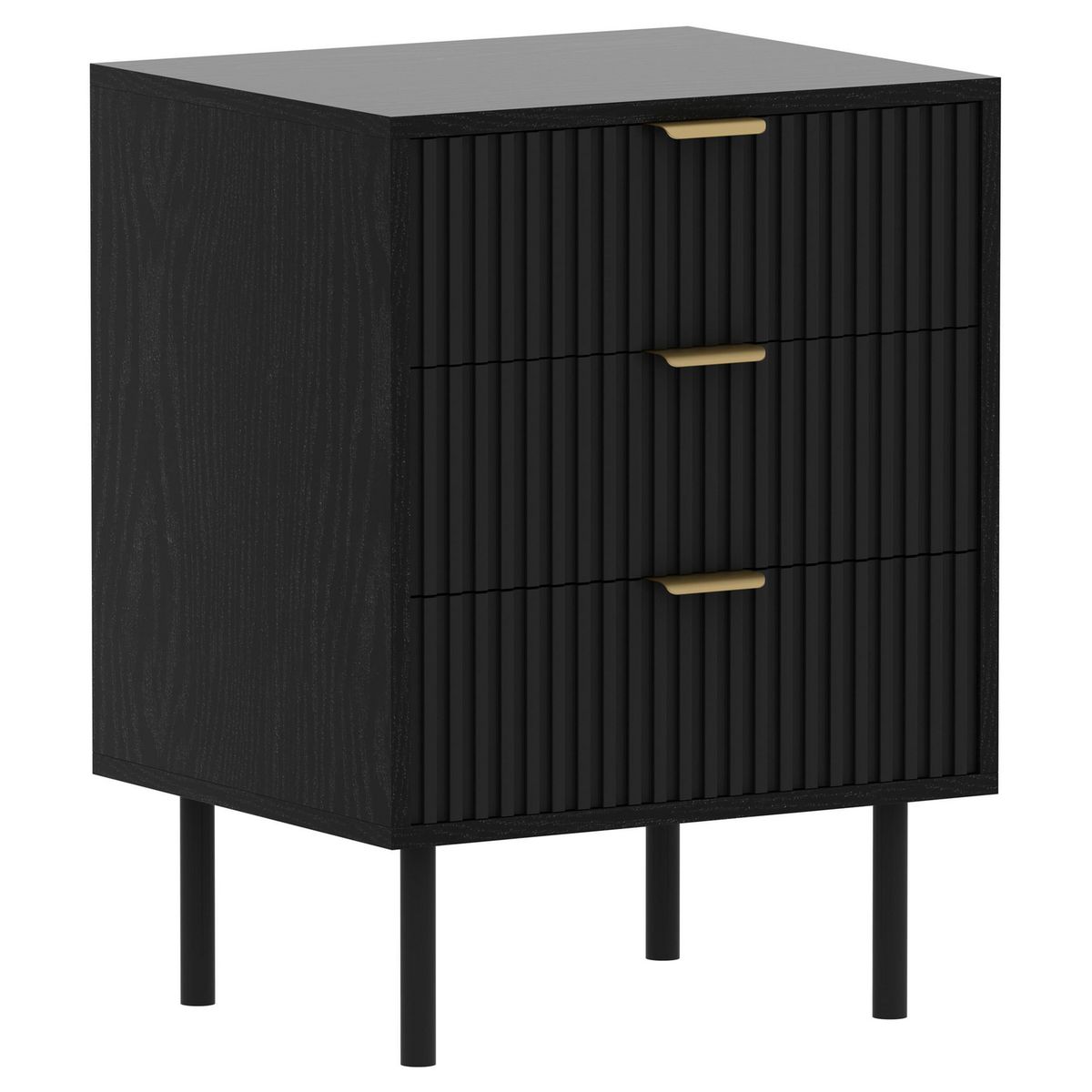 Velador 3 Cajón(es) Mona 47x40x65 cm Negro, marca JUST HOME COLLECTION - Foto 2