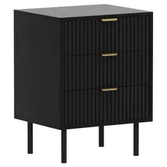 JUST HOME COLLECTION - Velador 3 Cajón(es) Mona 47x40x65 cm Negro