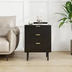 JUST HOME COLLECTION - Velador 3 Cajón(es) Mona 47x40x65 cm Negro