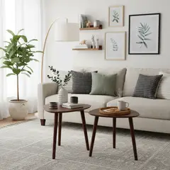 JUST HOME COLLECTION - Set 2 mesas Centro Café 48x48x47 cm