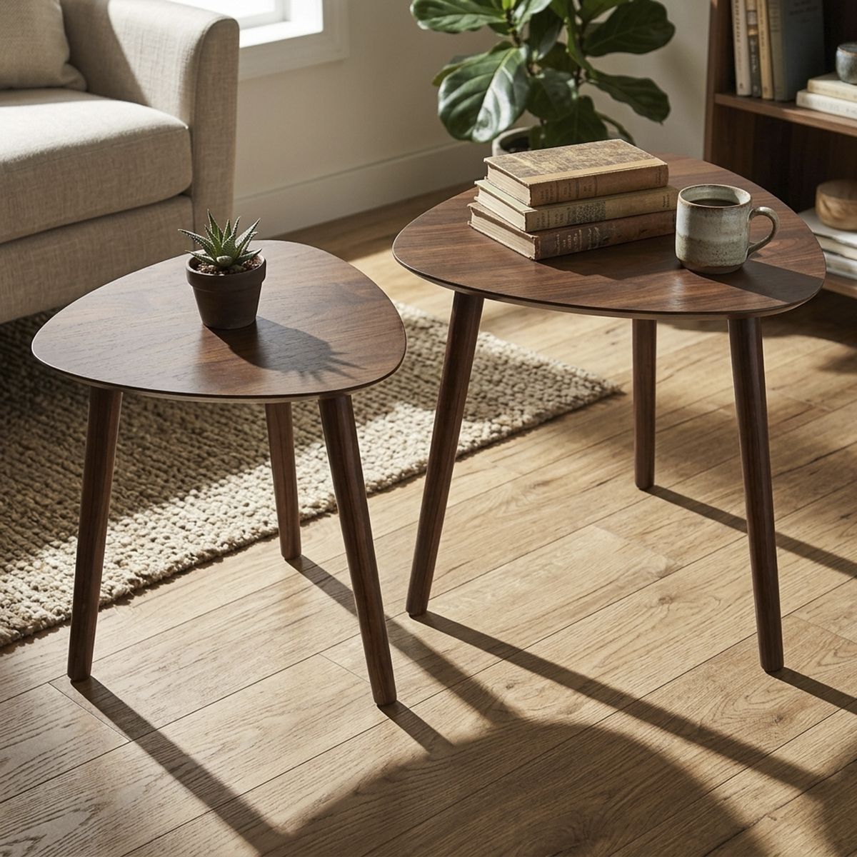 JUST HOME COLLECTION - Set 2 mesas Centro Café 48x48x47 cm