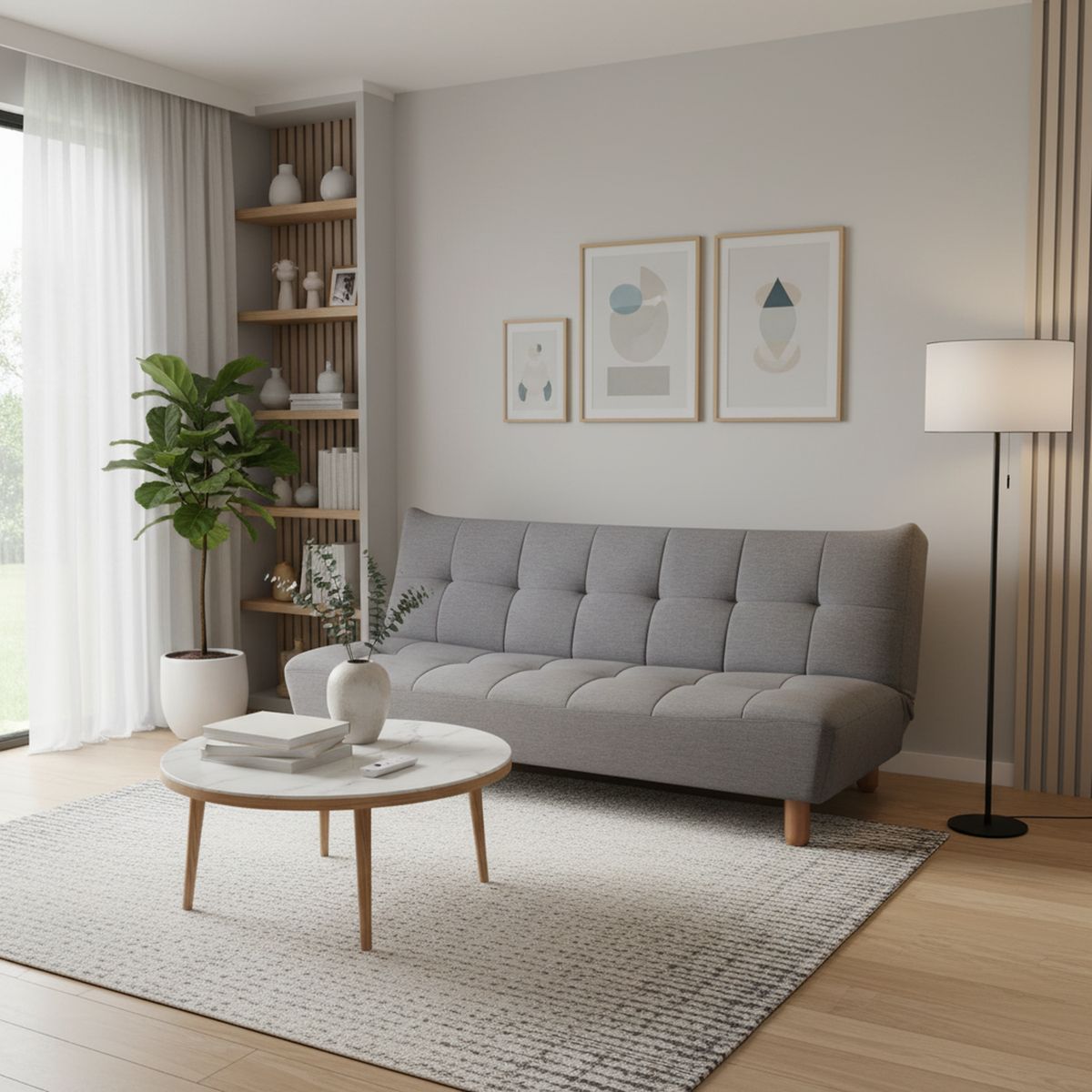 JUST HOME COLLECTION - Futón Bento Gris 190x93x84 cm