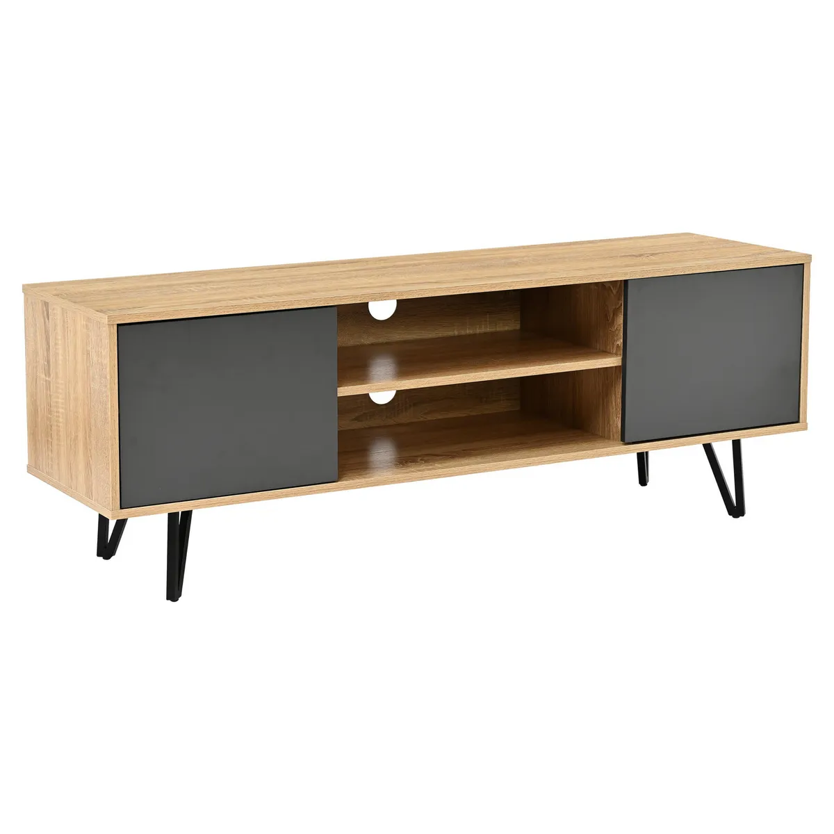 JUST HOME COLLECTION - Mesa TV 65 " Berlin Café/Gris 140x50x40 cm