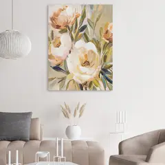 JUST HOME COLLECTION - Cuadro Flores Arriba 60x80 cm
