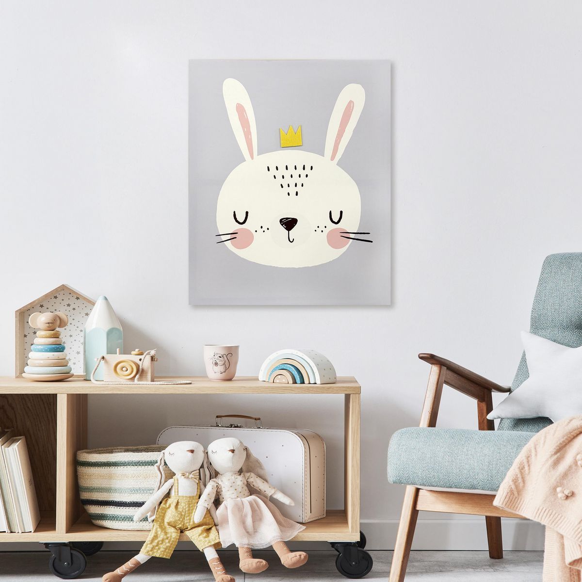 JUST HOME COLLECTION - Cuadro Conejo2 Crown 70x50 cm