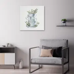 JUST HOME COLLECTION - Cuadro Decorativo Tazas Apilable 40x40 cm