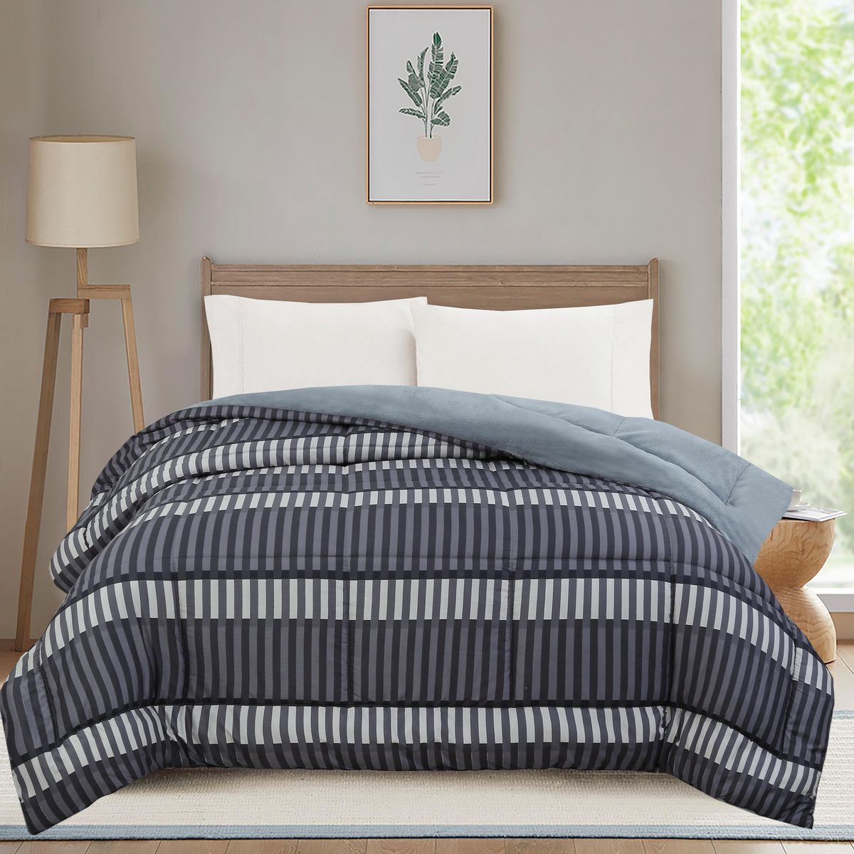 JUST HOME COLLECTION - Plumón 2 Plazas Sherpa Lineas