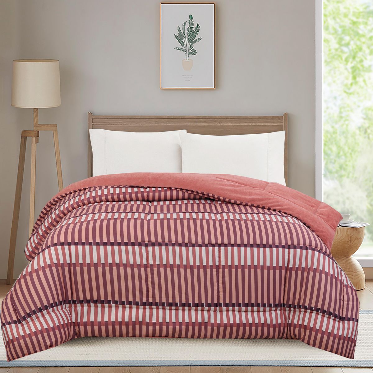 JUST HOME COLLECTION - Plumón 2 Plazas Sherpa Lineas